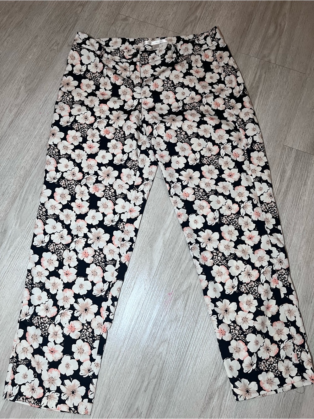 LC Lauren Conrad Floral Print Satin Straight Leg Slacks 6